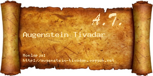 Augenstein Tivadar névjegykártya